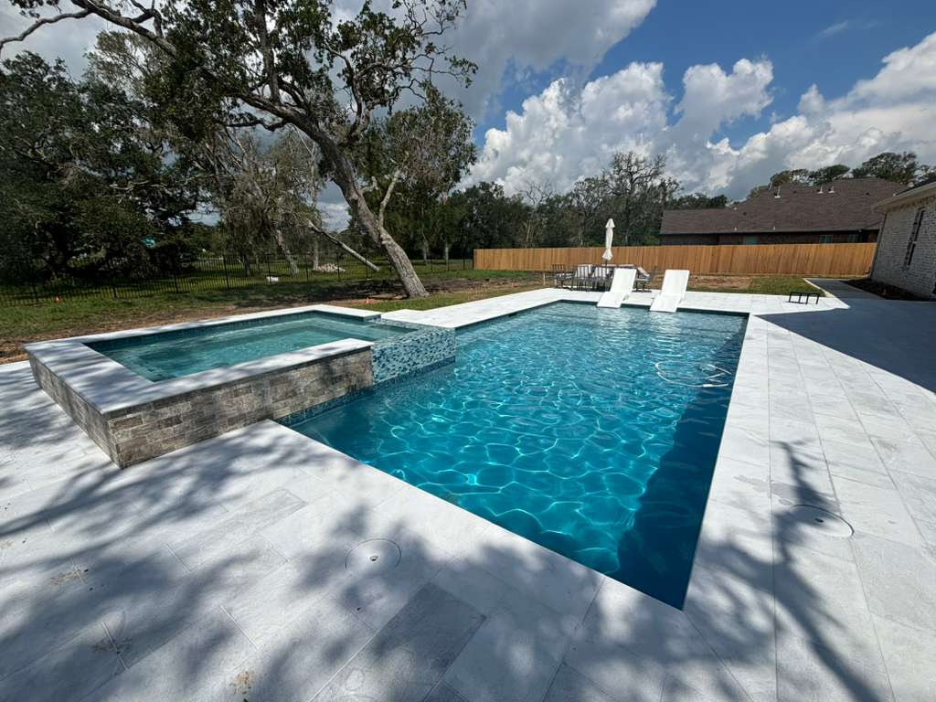 Square Pool with Loungers
